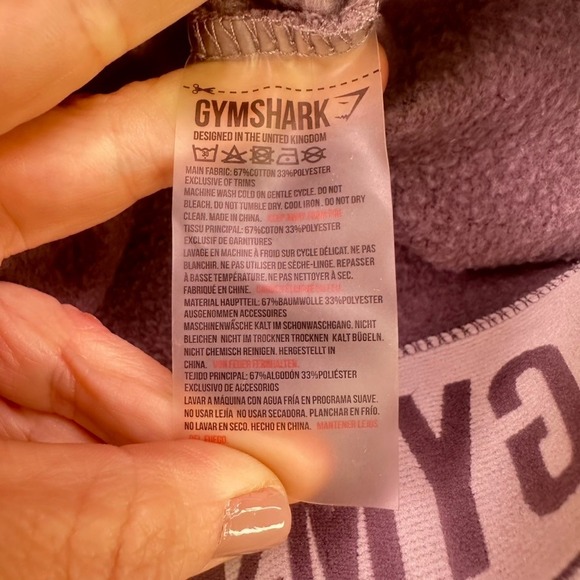 Gymshark GS Power Cropped Zip Hoodie Slate Lavender XL - Picture 8 of 13